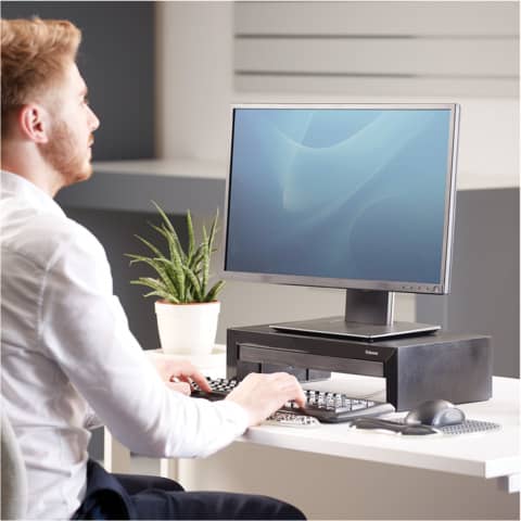 Supporto FELLOWES Monitor Designer Suites plastica nero altezza regolabile 11/13/15cm - 8038101